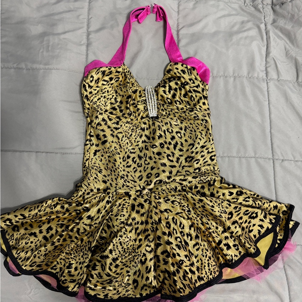 Leopard Print Child Halter Dress